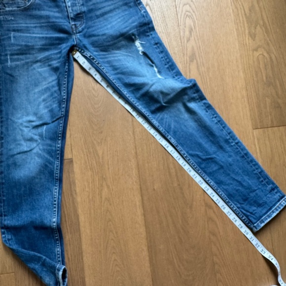 The Kooples Men’s Slim Fit Jeans - Size 31 - Medium Blue Distressed Button Fly - Picture 4 of 10
